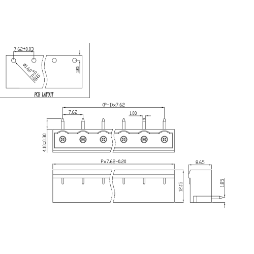 7,62 mm Pitch Side Terminal Stecker mit Versiegelung des Ellbogen -männlichen und weiblichen Steckers